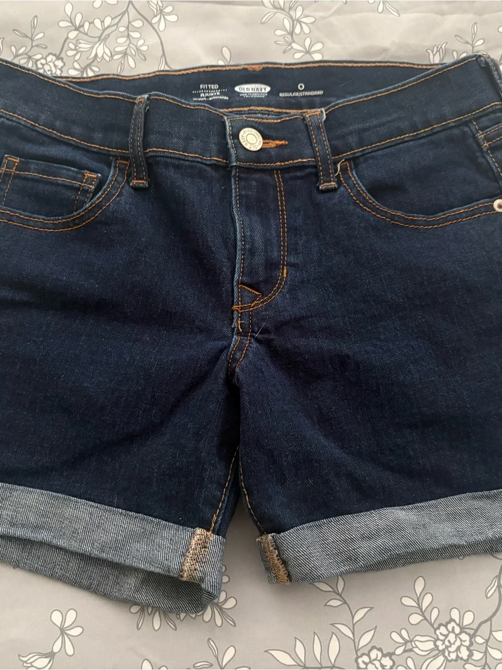 Old Navy Dark Blue Rolled-Cuff Denim Shorts